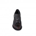 Zapato Oxford con cordones para mujeren piel cepillada granate con punta de ala tacon 6 - Tallas disponibles:  33, 35, 42, 43, 45, 46