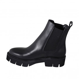 Chelsea bottines pour femmes avec elastiques en cuir noir talon 4 - Pointures disponibles:  35, 45, 46 2