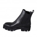Chelsea bottines pour femmes avec elastiques en cuir noir talon 4 - Pointures disponibles:  35, 45, 46