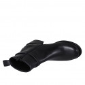 Bottines pour femmes en cuir noir avec fermeture éclair, boucle et bout rondu talon 5 - Pointures disponibles:  32, 33, 45