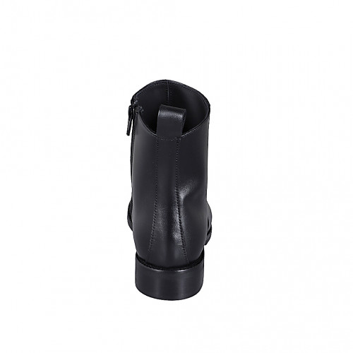 Bottines Femme Talon Bloc 10cm – Cuir Imperméable, Fermeture éclair Arrière – Confortables Et Tendance Pour Sorties & Bureau - 2