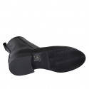 Woman's ankle boot in black leather with zipper and round tip heel 3 - Available sizes:  35