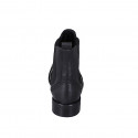 Woman's Chelsea ankle-high boot with elastic bands and wingtip in black leather heel 3 - Available sizes:  32, 47