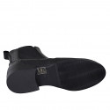 Chelsea bottines pour femmes avec elastiques et bout golf en cuir noir talon 3 - Pointures disponibles:  32, 47