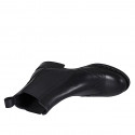 Stivaletto Chelsea da donna con elastici laterali e coda di rondine in pelle nera tacco 3 - Misure disponibili: 32, 47