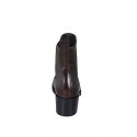 Chelsea bottines pour femmes avec elastiques en cuir marron foncé talon 5 - Pointures disponibles:  35, 46