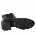 Botin Chelsea para mujer con elasticos en piel de color marròn oscuro tacon 5 - Tallas disponibles:  35, 46