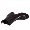 Stivaletto Chelsea da donna con elastici laterali in pelle testa di moro tacco 5 - Misure disponibili: 35, 46