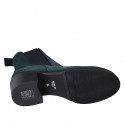 Stivaletto Chelsea da donna con elastici laterali in camoscio verde tacco 5 - Misure disponibili: 35, 42, 44, 46