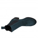 Stivaletto Chelsea da donna con elastici laterali in camoscio verde tacco 5 - Misure disponibili: 35, 42, 44, 46