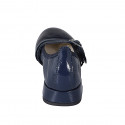 Ballerina Mary Jane a punta da donna con cinturini in vernice blu tacco 2 - Misure disponibili: 32, 33, 42, 46