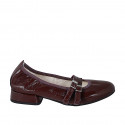 Ballerina Mary Jane a punta da donna con cinturini in vernice bordeaux tacco 2 - Misure disponibili: 32, 35, 45, 46