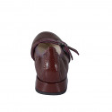 Ballerina Mary Jane a punta da donna con cinturini in vernice bordeaux tacco 2 - Misure disponibili: 32, 35, 45, 46