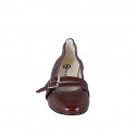Ballerina Mary Jane a punta da donna con cinturini in vernice bordeaux tacco 2 - Misure disponibili: 32, 35, 45, 46