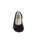 Woman's ballerina with bow and captoe in black suede and black and white fabric heel 4 - Available sizes:  32, 33, 34, 35, 42, 45, 46
