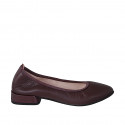 Ballerina da donna a punta in pelle bordeaux tacco 2 - Misure disponibili: 32, 34, 35, 44