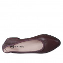 Ballerine pour femmes à bout pointu en cuir bordeaux talon 2 - Pointures disponibles:  32, 34, 35, 44