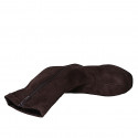 Stivaletto da donna con cerniera e plateau in camoscio ed elasticizzato testa di moro tacco 10 - Misure disponibili: 33, 35