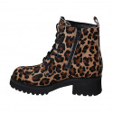 Botines de cordones en pelo de becerro con pelo moteada tacon 5 - Tallas disponibles:  32, 35, 42, 43, 44