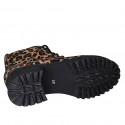 Lacets bottines pour femmes en cuir de veau avec fourrure tacheté talon 5 - Pointures disponibles:  32, 35, 42, 43, 44