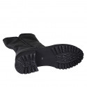 Stivale biker da donna con doppia cerniera in pelle nera tacco 5 - Misure disponibili: 33, 35, 42, 44, 45