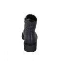 Woman's ankle boot in black leather with zipper and geometrical pattern heel 4 - Available sizes:  32, 33, 34, 35, 42, 43, 44, 45