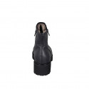 Bottines pour femmes en cuir noir avec fermetures éclair et doublure en fourrure talon 4 - Pointures disponibles:  43, 44, 45, 46