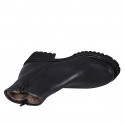 Woman's ankle boot in black leather with zippers and fur lining heel 4 - Available sizes:  43, 44, 45, 46