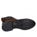 Stivaletto da donna in camoscio marrone con elastici con tacco 3 - Misure disponibili: 32, 35
