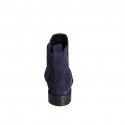 Botines para mujer con elasticos en gamuza azul con tacon 3 - Tallas disponibles:  34, 35, 46