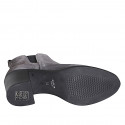 Botines para mujer con cremallera y elastico en gamuza gris tacon 6 - Tallas disponibles:  32, 35, 46