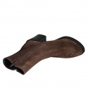 Stivaletto da donna con cerniere in camoscio marrone tacco 6 - Misure disponibili: 35, 46