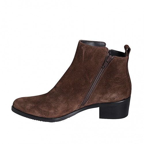 Minetom Bottines Femmes Suède Chelsea Vintage - Bottes Cowboy Bloc Talon 4cm Confort Automne Hiver