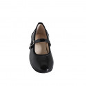 Mary Jane da donna con punta tonda in vernice nera tacco 3 - Misure disponibili: 32, 33, 42, 46