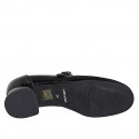 Mary Jane pour femmes avec bout rondu en cuir verni noir talon 3 - Pointures disponibles:  32, 33, 42, 46