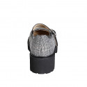 Decolté Mary Jane da donna con cinturini in vernice nera e tessuto principe di Galles grigio tacco 4 - Misure disponibili: 35, 42, 43, 44