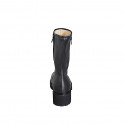 Bottines hautes pour femmes avec fermetures éclair en cuir noir talon 4 - Pointures disponibles:  33, 35, 42, 45, 46