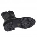 Stivaletto alto da donna con cerniere in pelle nera tacco 4 - Misure disponibili: 33, 35, 42, 45, 46