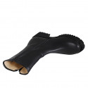 Stivaletto alto da donna con cerniere in pelle nera tacco 4 - Misure disponibili: 33, 35, 42, 45, 46