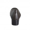 Woman's pump with removable insole and elastic in dark brown leather heel 4 - Available sizes:  32, 33, 35, 42, 43, 45