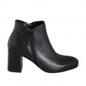 Bottines pour femmes en cuir noir avec fermetures éclair et semelle amovible talon 7 - Pointures disponibles:  42, 44, 45