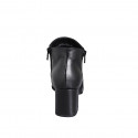 Stivaletto da donna in pelle nera con cerniere e plantare estraibile tacco 7 - Misure disponibili: 42, 44, 45