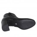Botines para mujer en piel negra con cremalleras y plantilla extraible tacon 7 - Tallas disponibles:  42, 44, 45