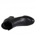 Stivaletto da donna in pelle nera con cerniere e plantare estraibile tacco 7 - Misure disponibili: 42, 44, 45
