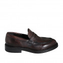 Mocasino elegante para hombres en piel marron oscura - Tallas disponibles:  37, 38, 46, 47, 48, 49, 50, 51, 52, 54