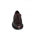 Elegant men's loafer in dark brown leather - Available sizes:  37, 38, 46, 47, 48, 49, 50, 51, 52, 54