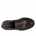 Mocassino elegante da uomo in pelle marrone scuro - Misure disponibili: 37, 38, 46, 47, 48, 49, 50, 51, 52, 54