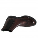 Botin con elasticos y punta de ala para hombre en piel marron oscuro - Tallas disponibles:  37, 38, 46, 48, 51, 52, 53, 54