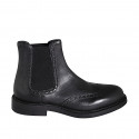 Botin con elasticos y punta de ala para hombre en piel negra - Tallas disponibles:  37, 38, 46, 48, 50, 51, 52, 53, 54