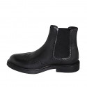 Bottine avec élastiques et bout golf pour hommes en cuir noir - Pointures disponibles:  37, 38, 46, 48, 50, 51, 52, 53, 54